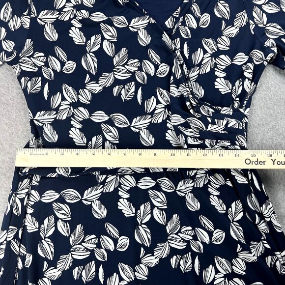 41 Hawthorn Dress Womens Large Navy Kaylee Surplice Neck Faux Wrap Midi Boho - Picture 8 of 16